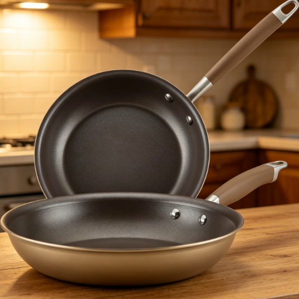 Hard-Anodized Non-Stick Frying Pan, Durable 2-Piece Set